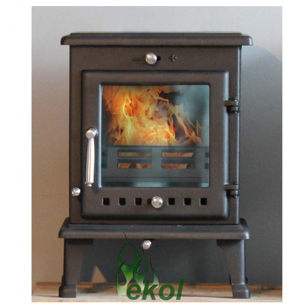 Ekol Crystal 5 woodburning stove multi fuel insitu